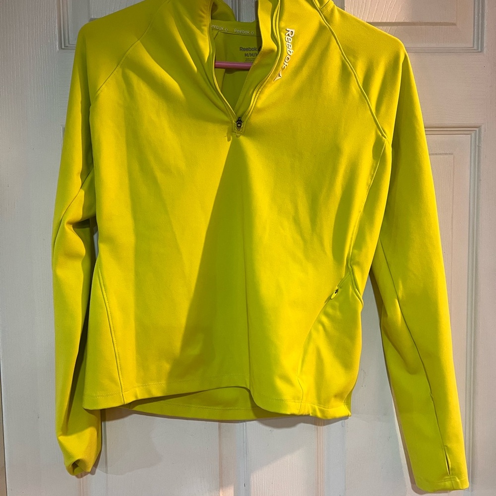 Reebok neon green Sports “long” crop top